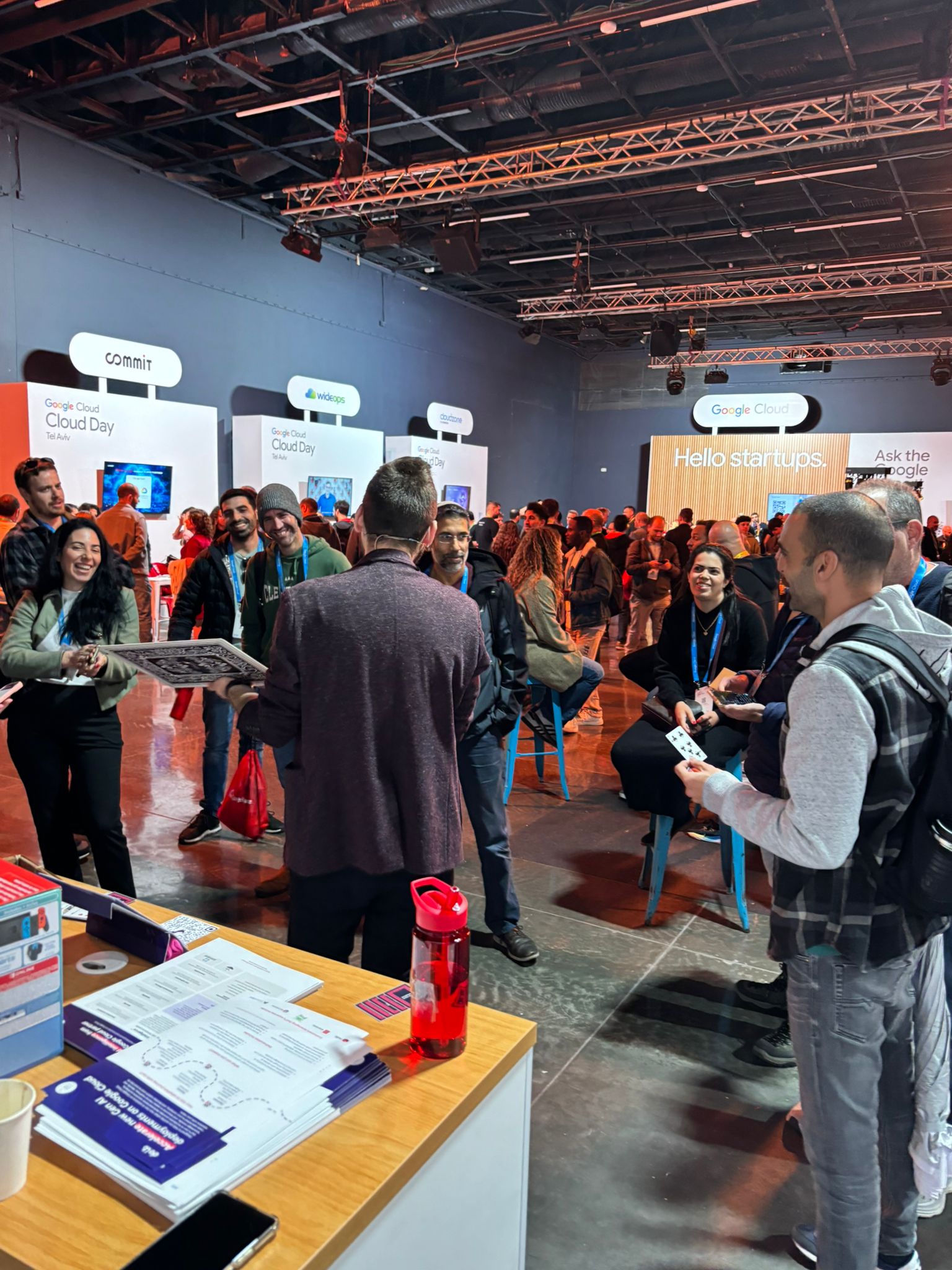 Conferedge performance engaging a crowd at a trade show